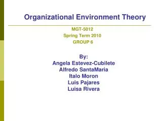 Organizational Environment Theory