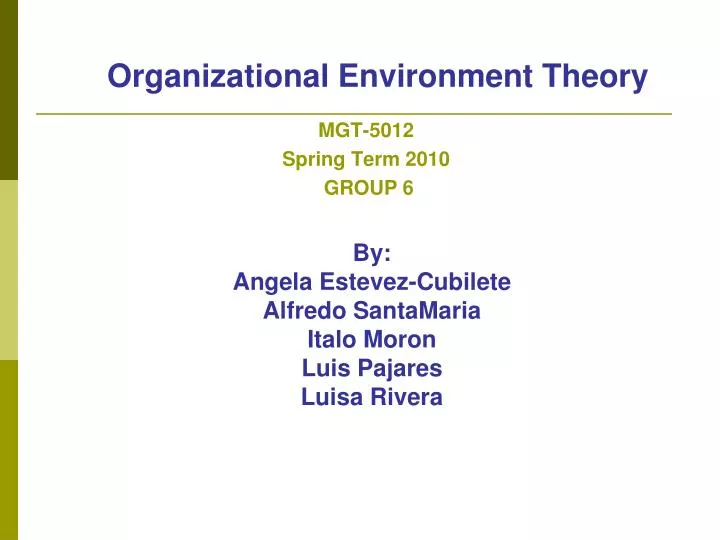 organizational environment theory