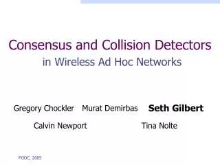 Consensus and Collision Detectors in Wireless Ad Hoc Networks