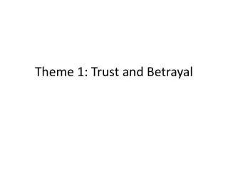 Theme 1: Trust and Betrayal