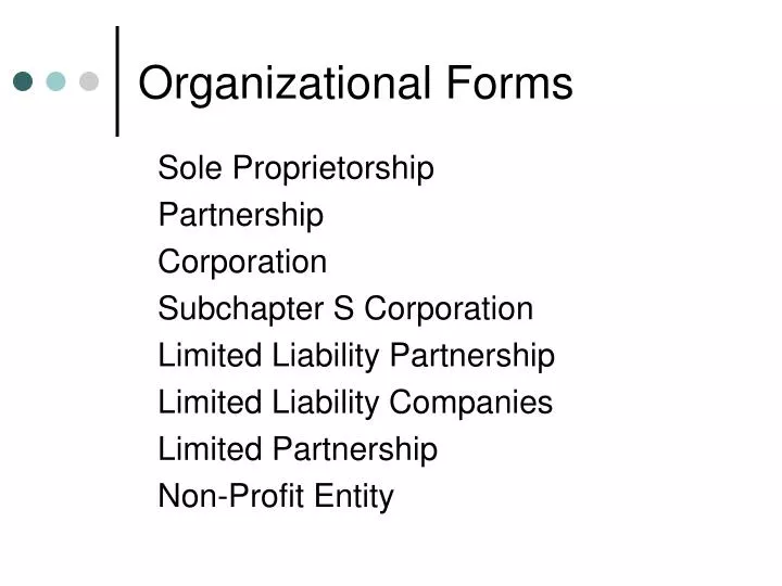 organizational forms
