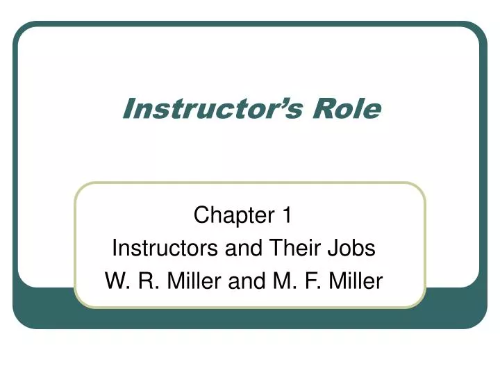 instructor s role