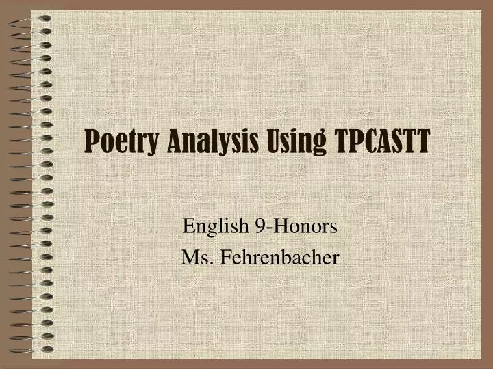 poetry analysis using tpcastt