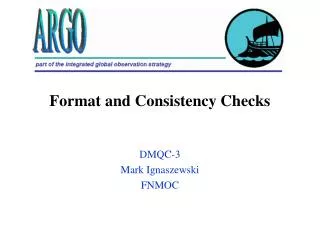 Format and Consistency Checks