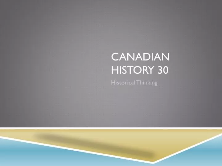 canadian history 30