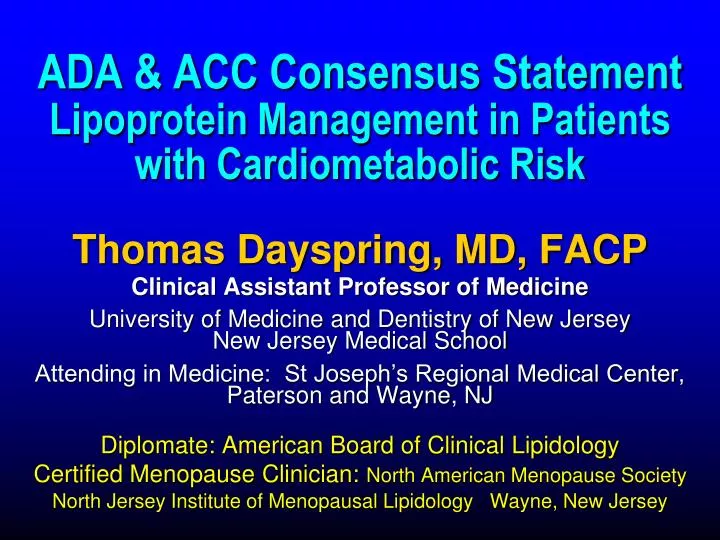 ada acc consensus statement lipoprotein management in patients with cardiometabolic risk