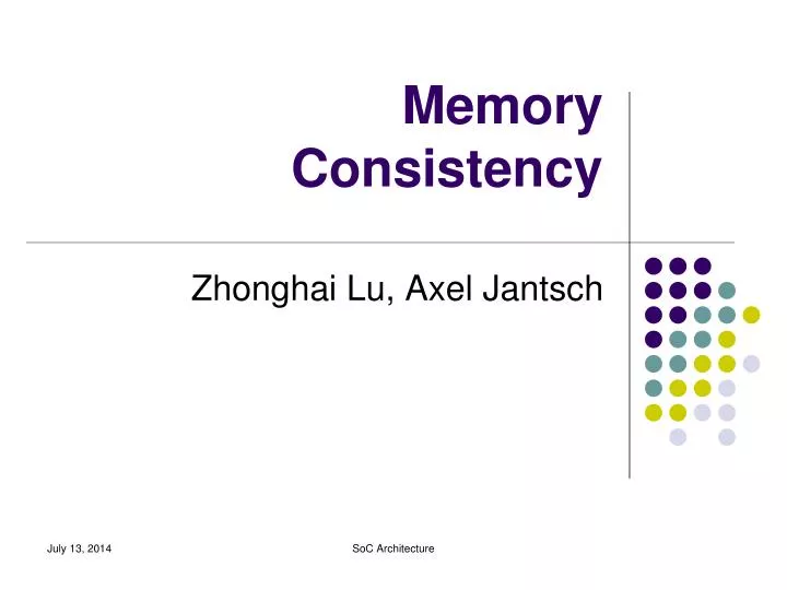 memory consistency