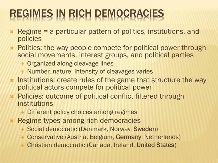 regimes in rich democracies