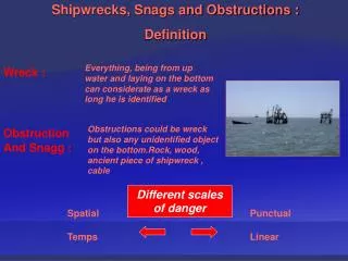Shipwrecks, Snags and Obstructions : Definition