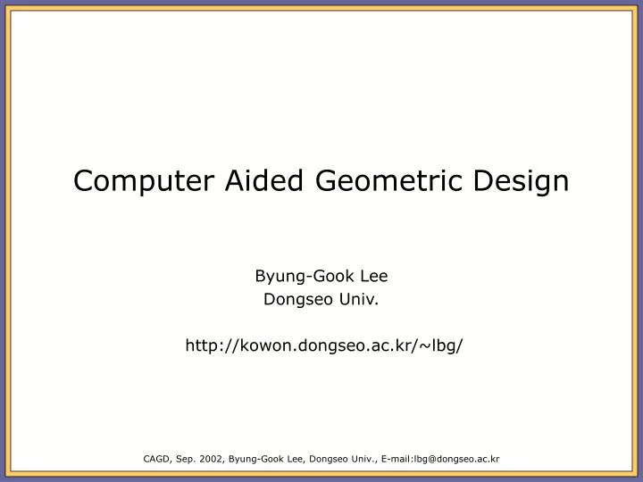 computer aided geometric design