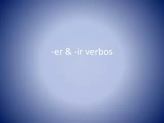 er ir verbos