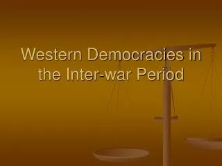 Western Democracies in the Inter-war Period