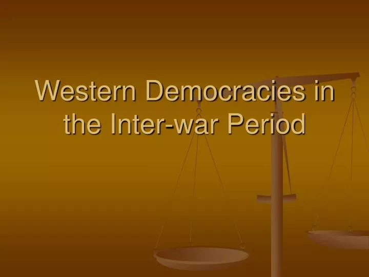 western democracies in the inter war period