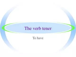 the verb tener