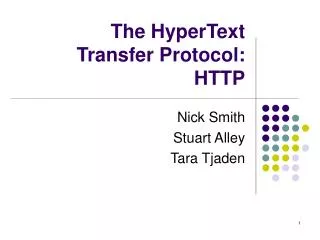 The HyperText Transfer Protocol: HTTP