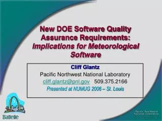 New DOE Software Quality Assurance Requirements: Implications for Meteorological Software