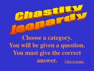 Chastity Jeopardy