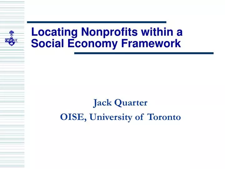 locating nonprofits within a social economy framework