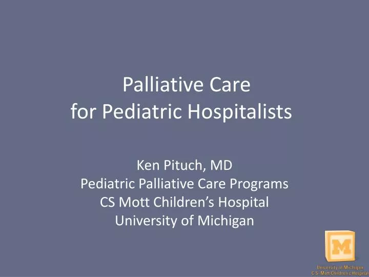 palliative care for pediatric hospitalists