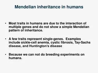 Mendelian inheritance in humans
