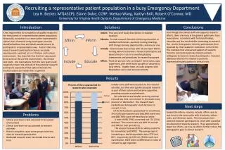 Recruiting a representative patient population in a busy Emergency Department
