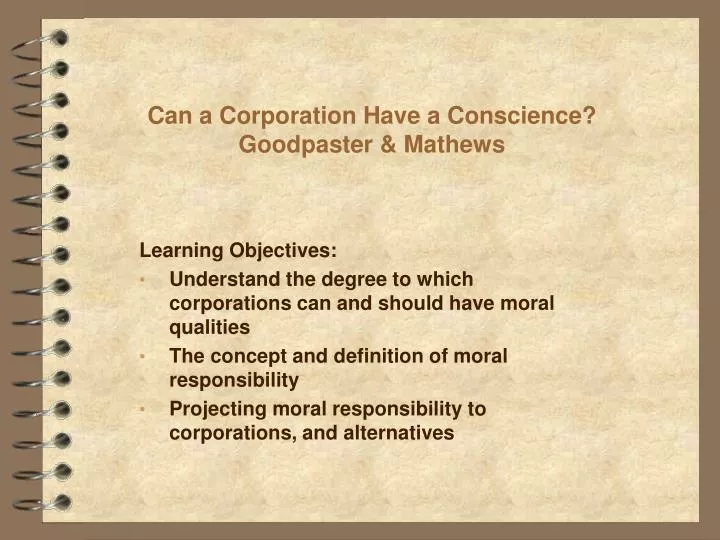 can a corporation have a conscience goodpaster mathews