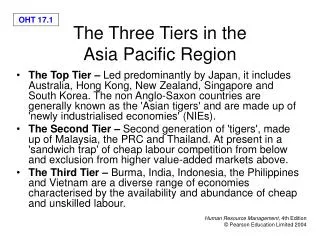 The Three Tiers in the Asia Pacific Region