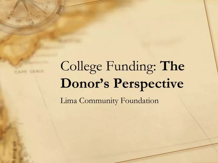 college funding the donor s perspective