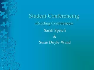 Student Conferencing - Reading Conferences-