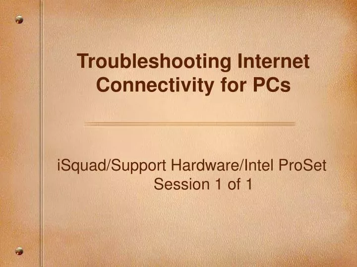 troubleshooting internet connectivity for pcs