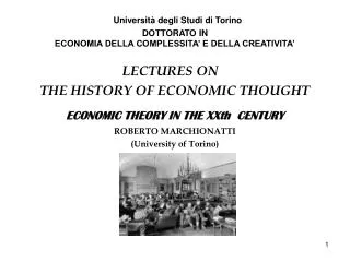 Università degli Studi di Torino DOTTORATO IN ECONOMIA DELLA COMPLESSITA’ E DELLA CREATIVITA’