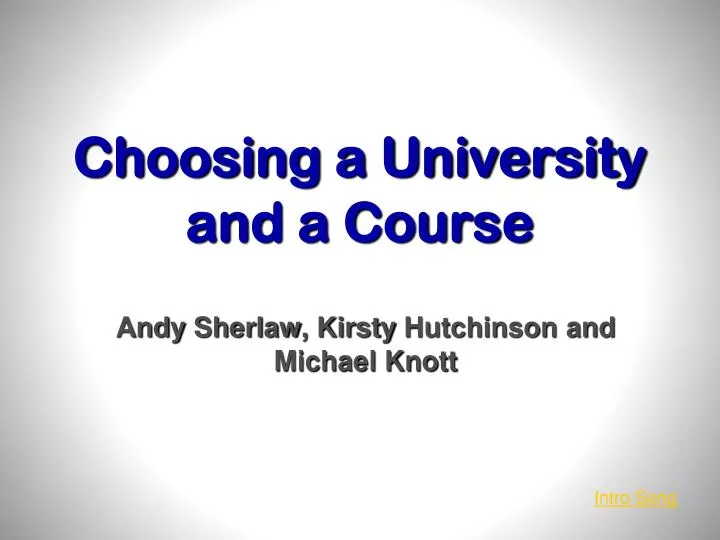 choosing a university and a course