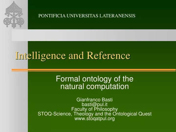intelligence and reference