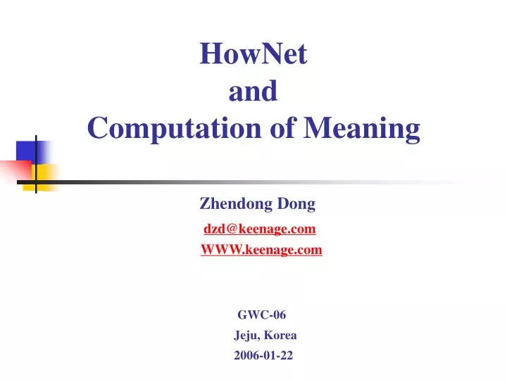 hownet and computation of meaning
