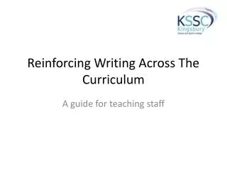 Reinforcing Writing Across The Curriculum