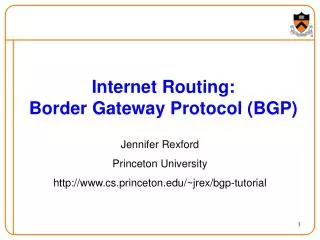 Internet Routing: Border Gateway Protocol (BGP)