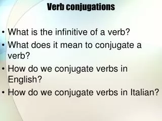 Verb conjugations
