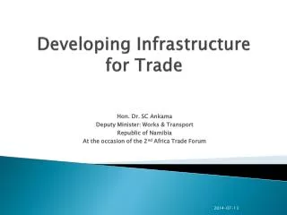 Developing Infrastructure for Trade