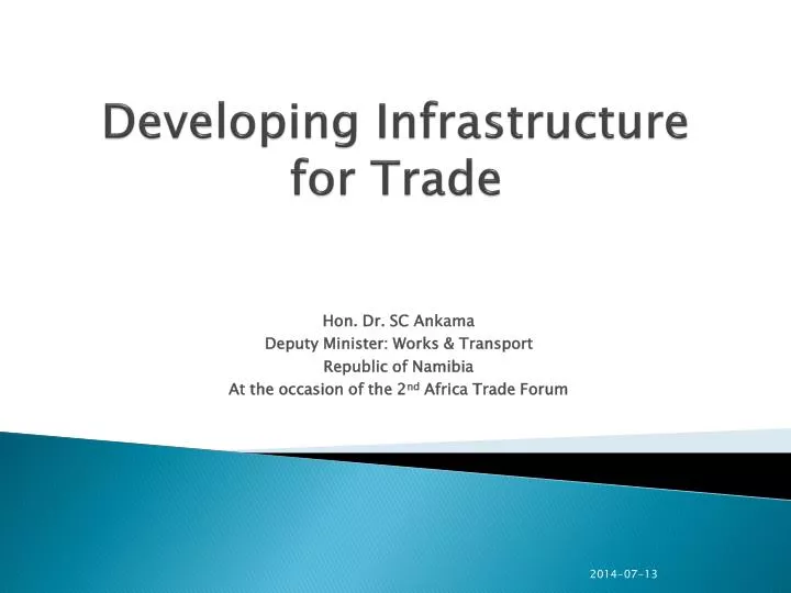 developing infrastructure for trade