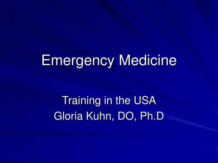 emergency medicine