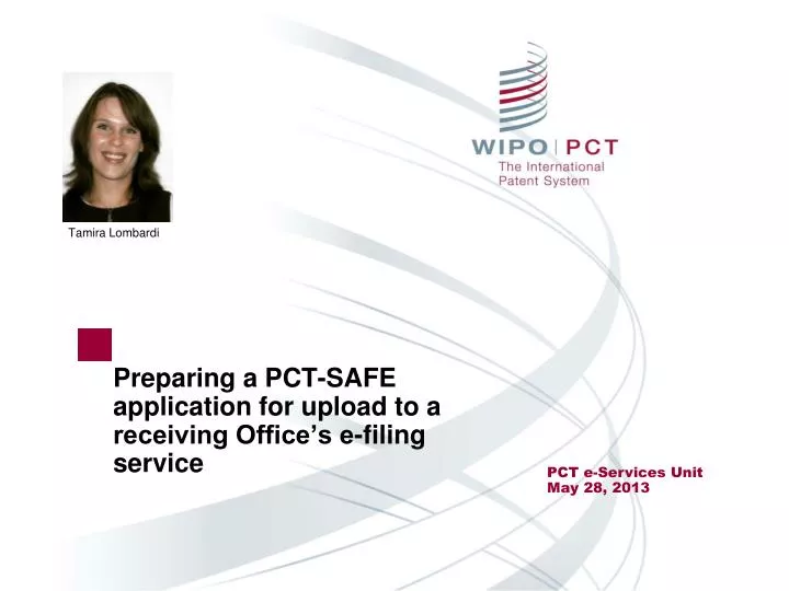 preparing a pct safe application for upload to a receiving office s e filing service