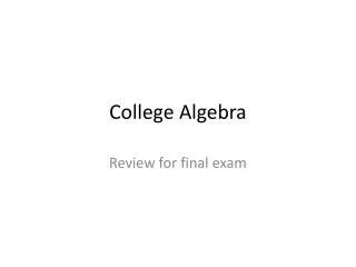 College Algebra