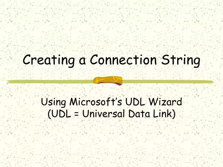 creating a connection string