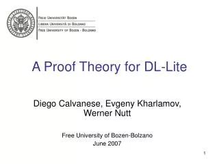 A Proof Theory for DL-Lite
