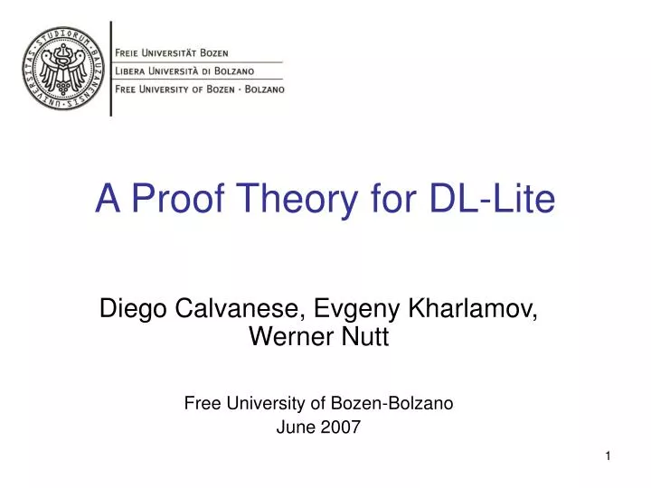 a proof theory for dl lite