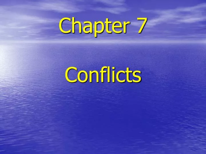 chapter 7 conflicts