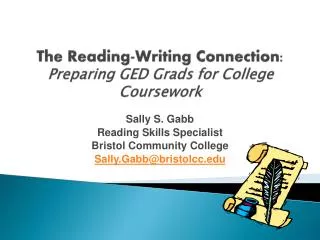 The Reading-Writing Connection: Preparing GED Grads for College Coursework