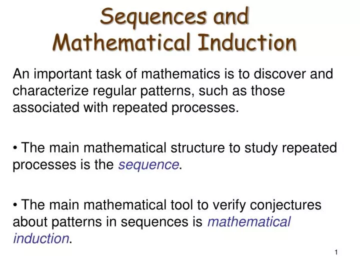 sequences and mathematical induction