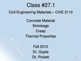 Class #27.1