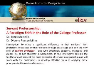 Online Instructor Design Series